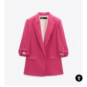 Bright pink Zara blazer